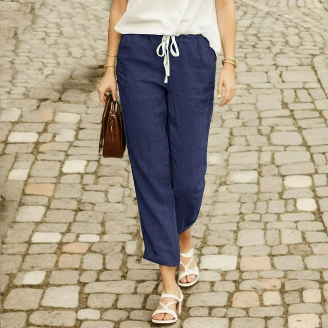 Ayleen - Cotton Drawstring Trousers