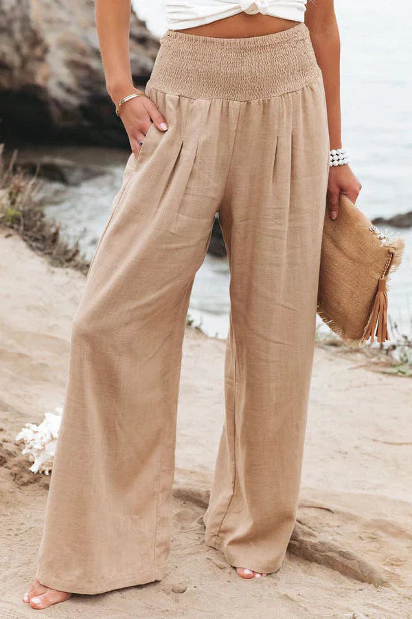 Alexandra - Cotton and linen trousers