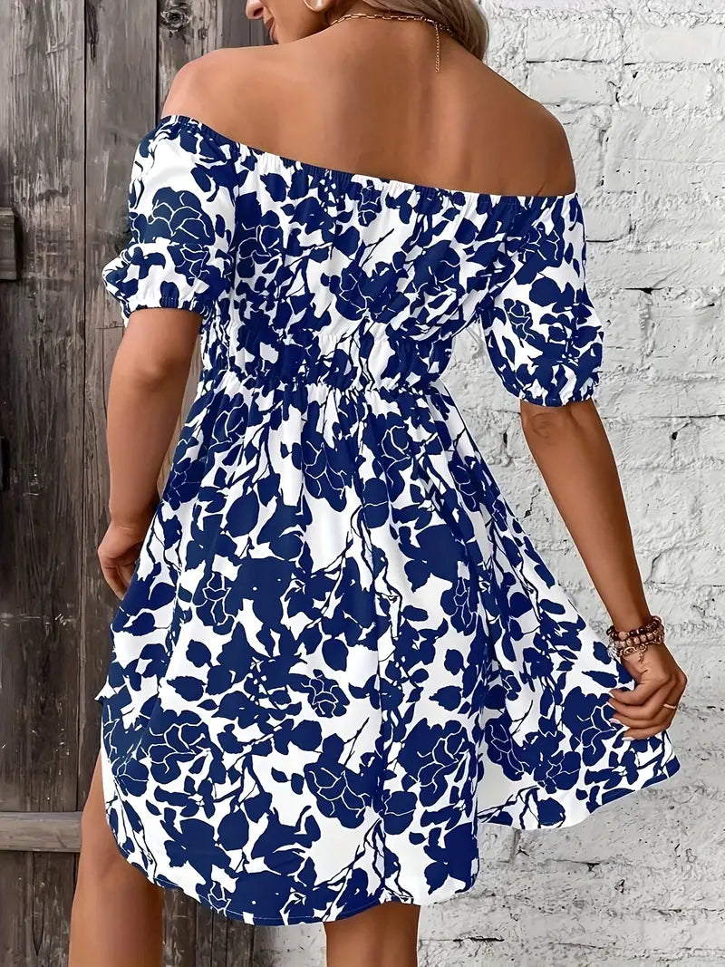 Charlotte – Elegant dress with puff sleeves for spring and summer