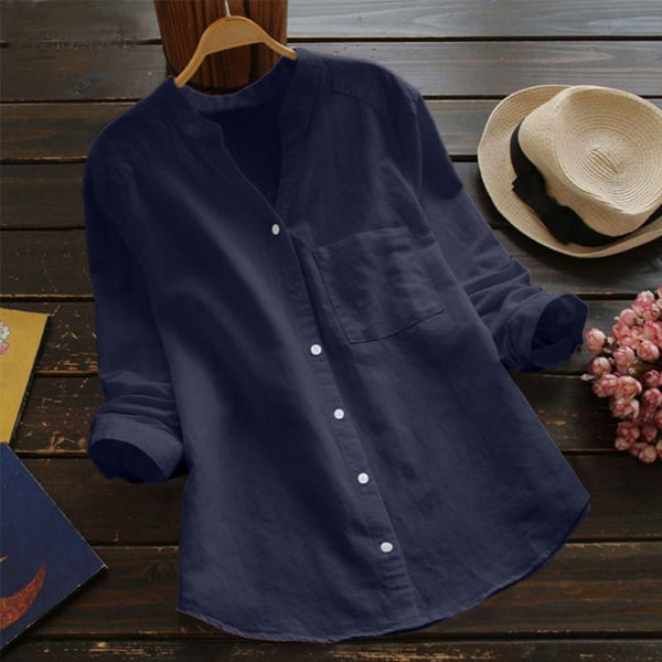 Casual loose linen-cotton shirt