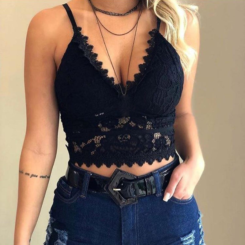 Women's Lace Top with Spaghetti Straps – Lina