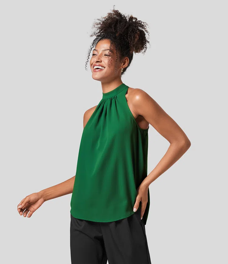 Gabriella | Women's halter - open back blouse