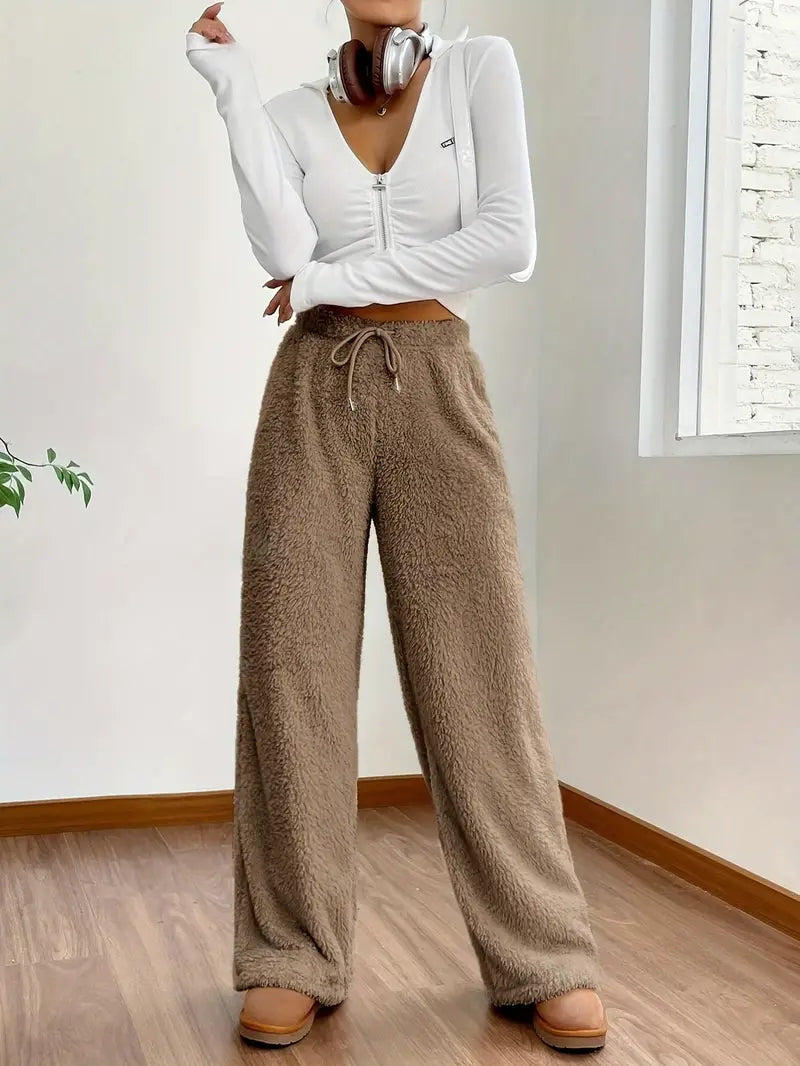 Patricia - Wide leg trousers with drawstring at the waist