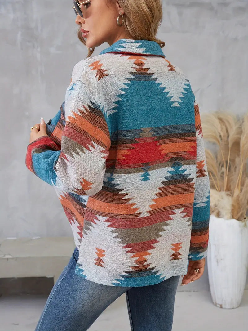 Abigail - Aztec Print Knotted Jacket