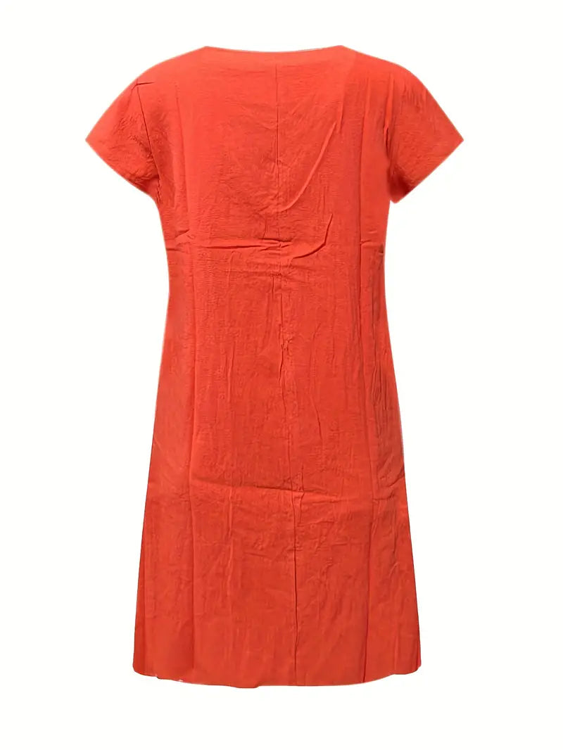 Karen – Casual Short-Sleeved Simple Spring Dress
