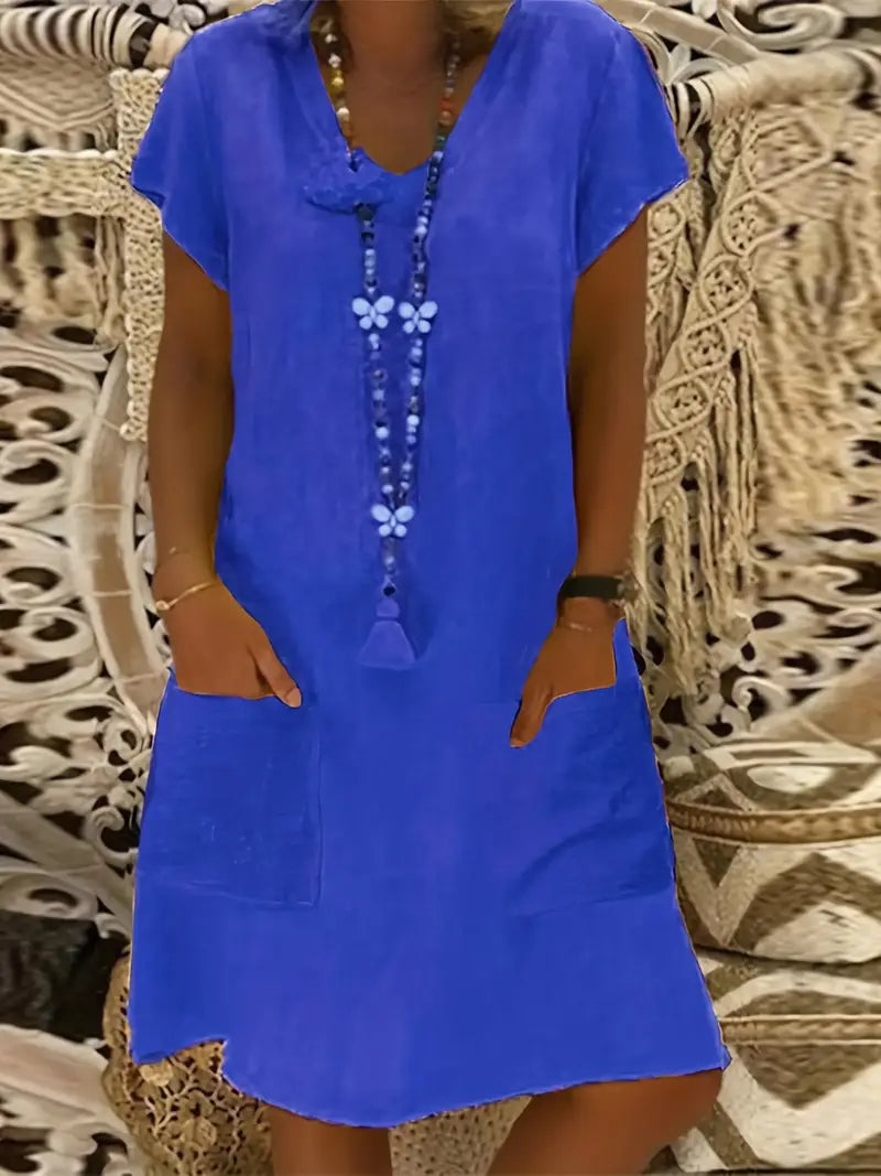 Karen – Casual Short-Sleeved Simple Spring Dress
