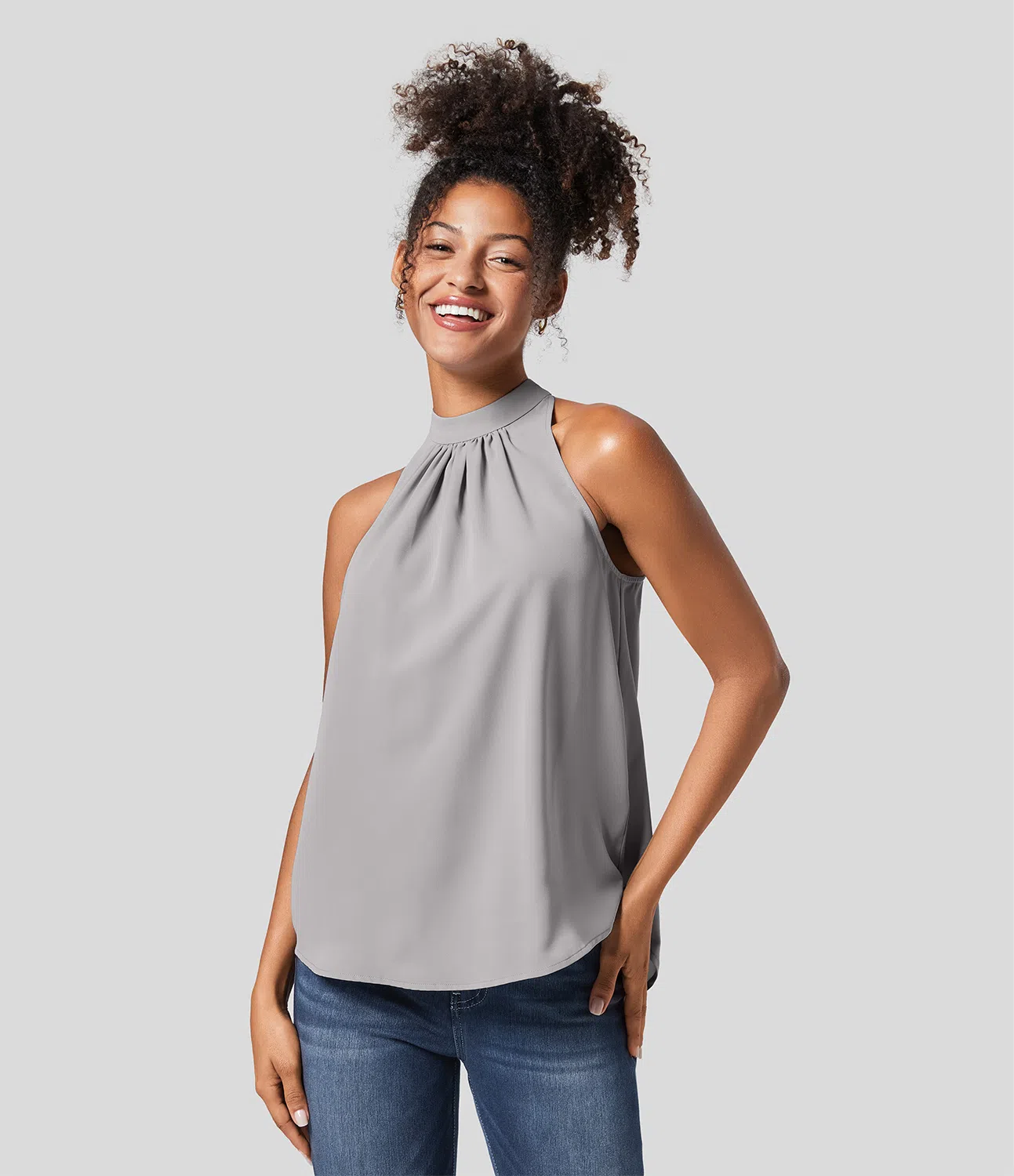 Gabriella | Women's halter - open back blouse