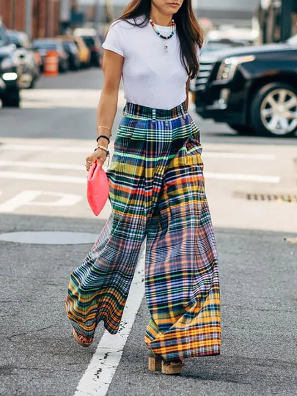Ceretta - Checkerboard Print Trousers