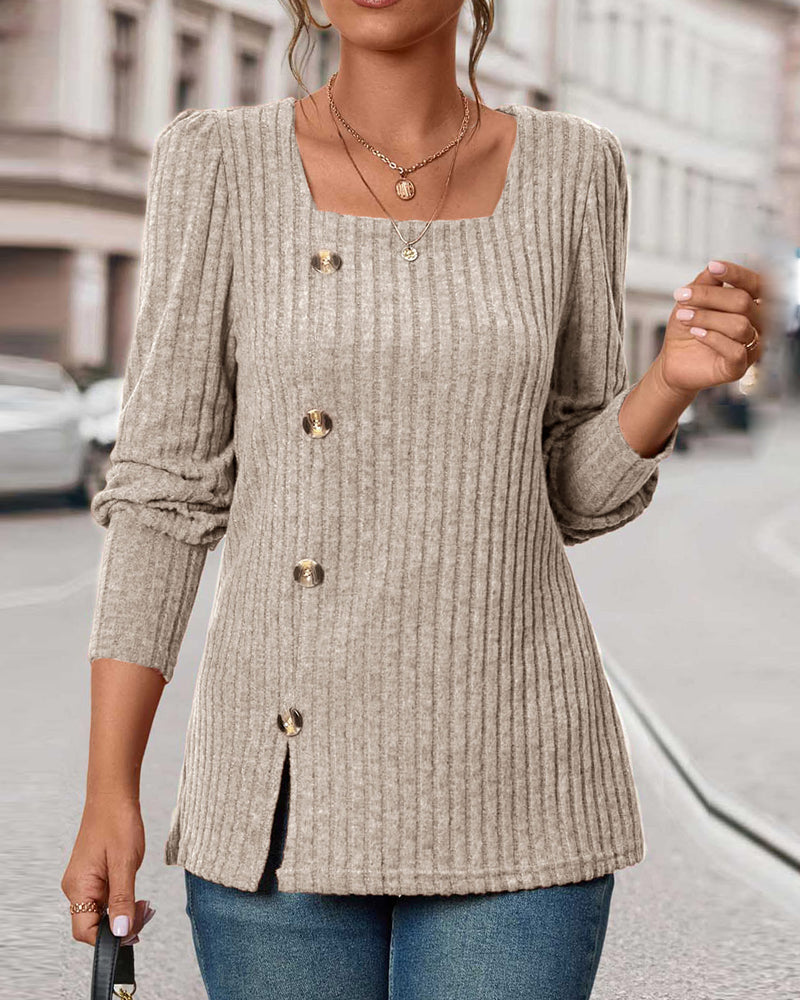 Muriel - Ribbed Knitted Top