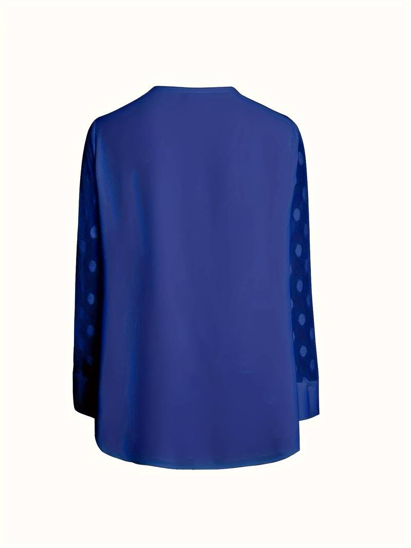 Samantha – Elegant long-sleeve top with pleated neckline