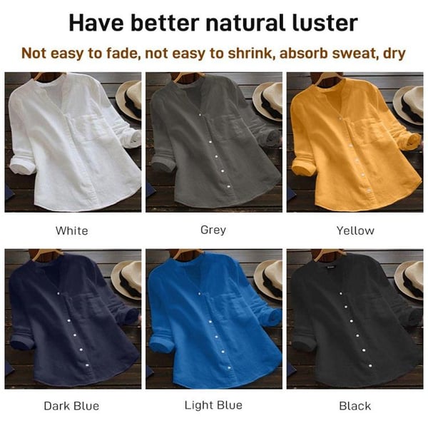 Casual loose linen-cotton shirt