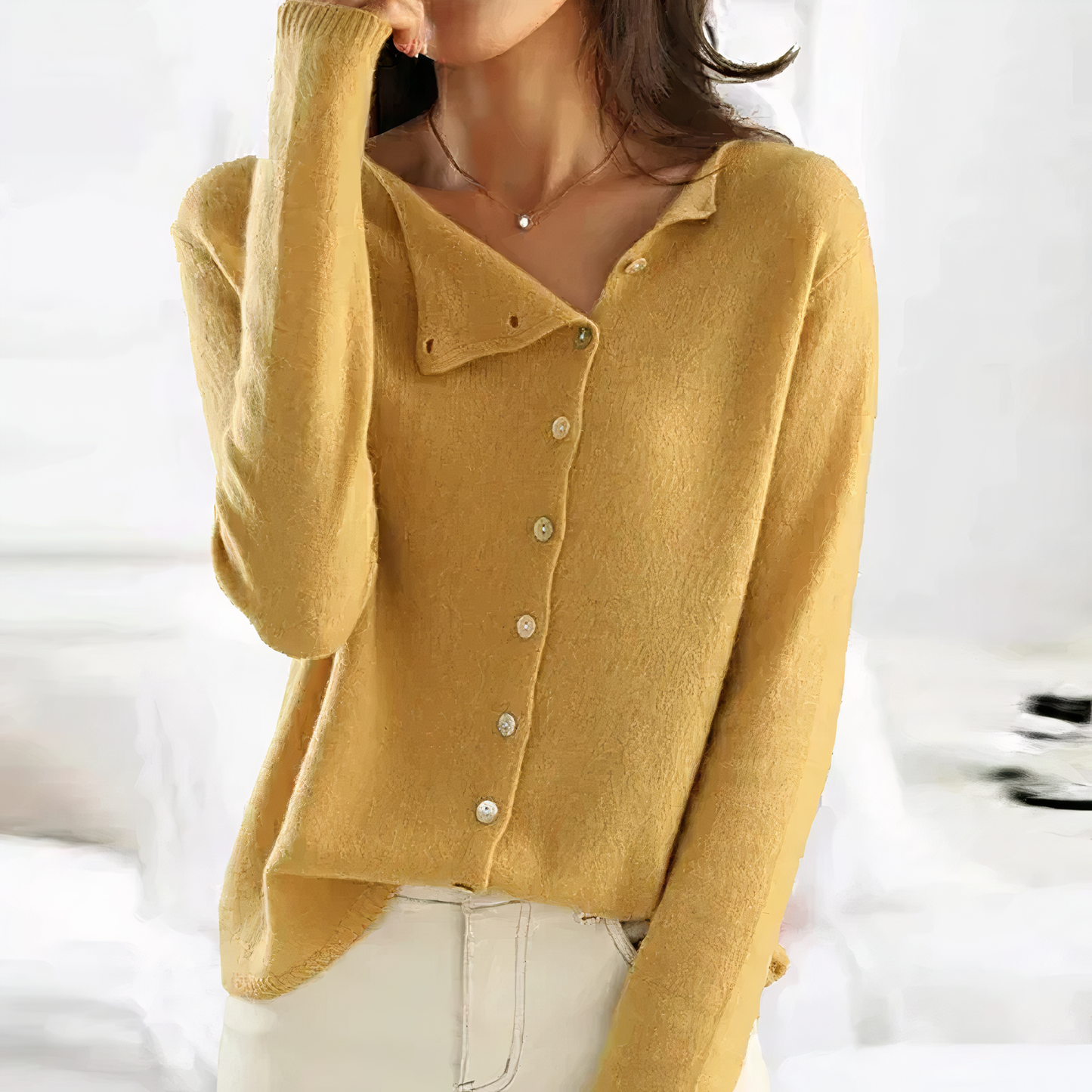 Elegant cardigan with button closure - Arleth