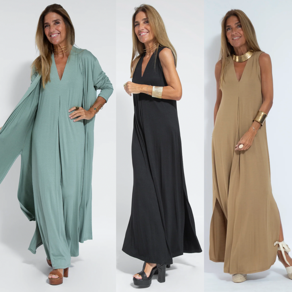 AYANIA - Long dress and vest