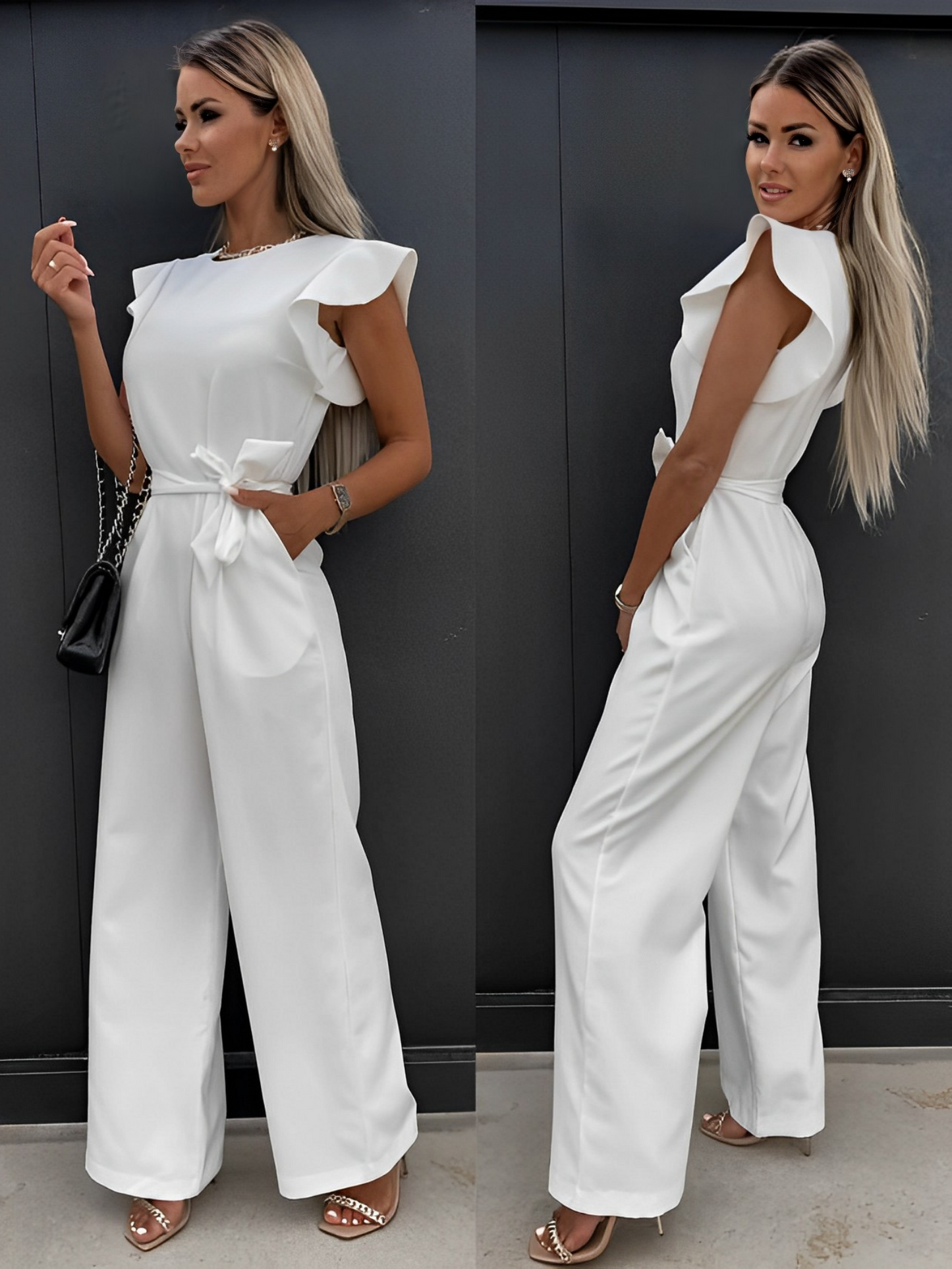 Veronica - Jumpsuit with Ruffle Belt