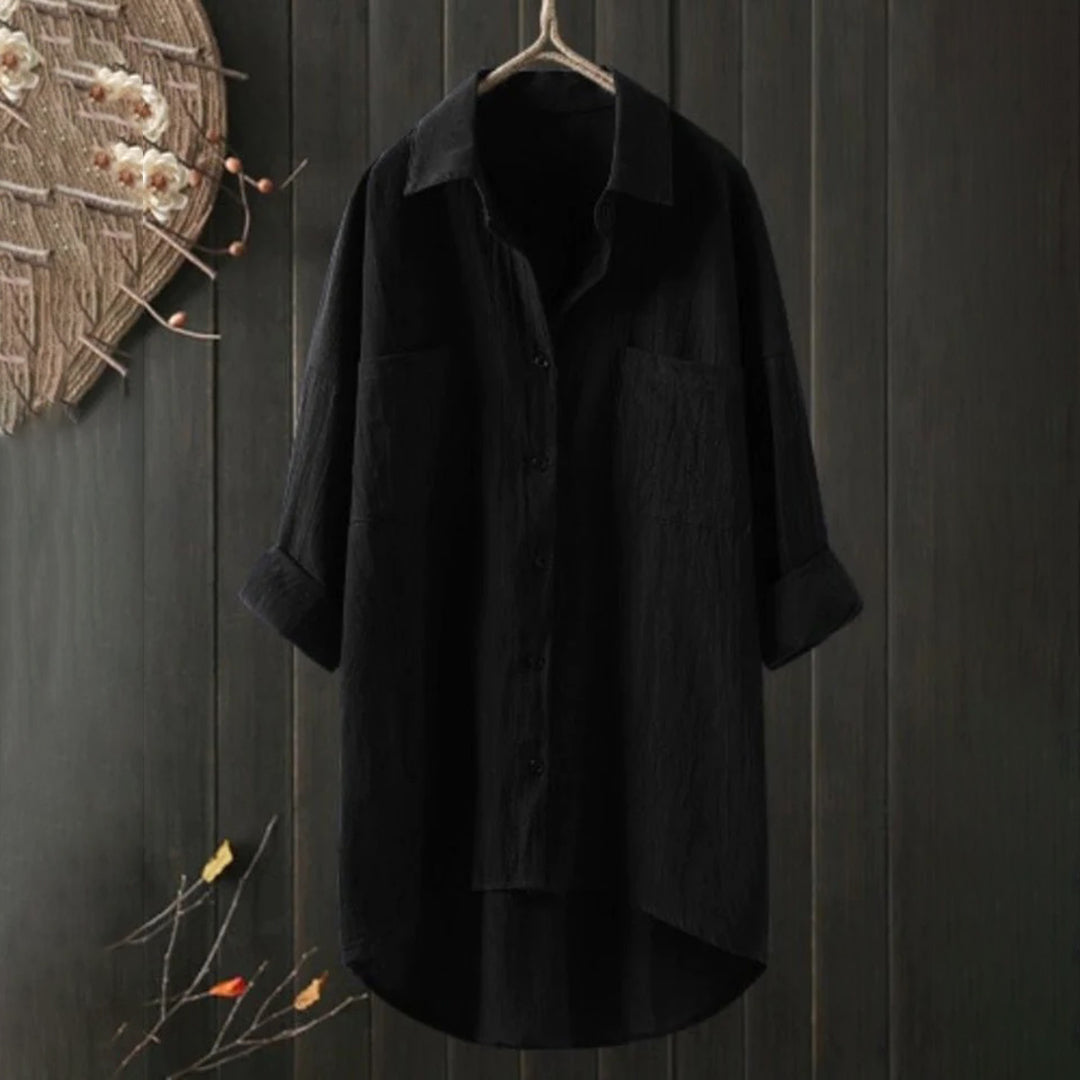 Kristina | - Women's casual long sleeve polo collar blouse