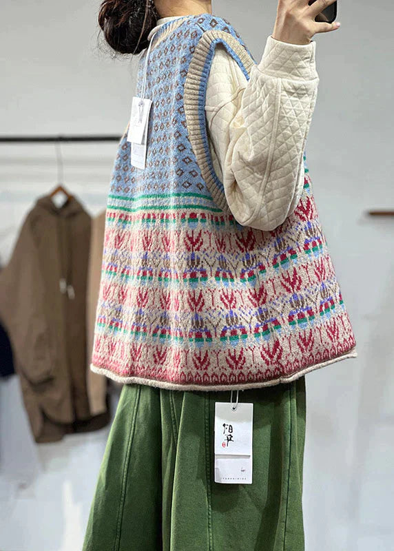 Josephine - Wool knitted cardigan with oversized print