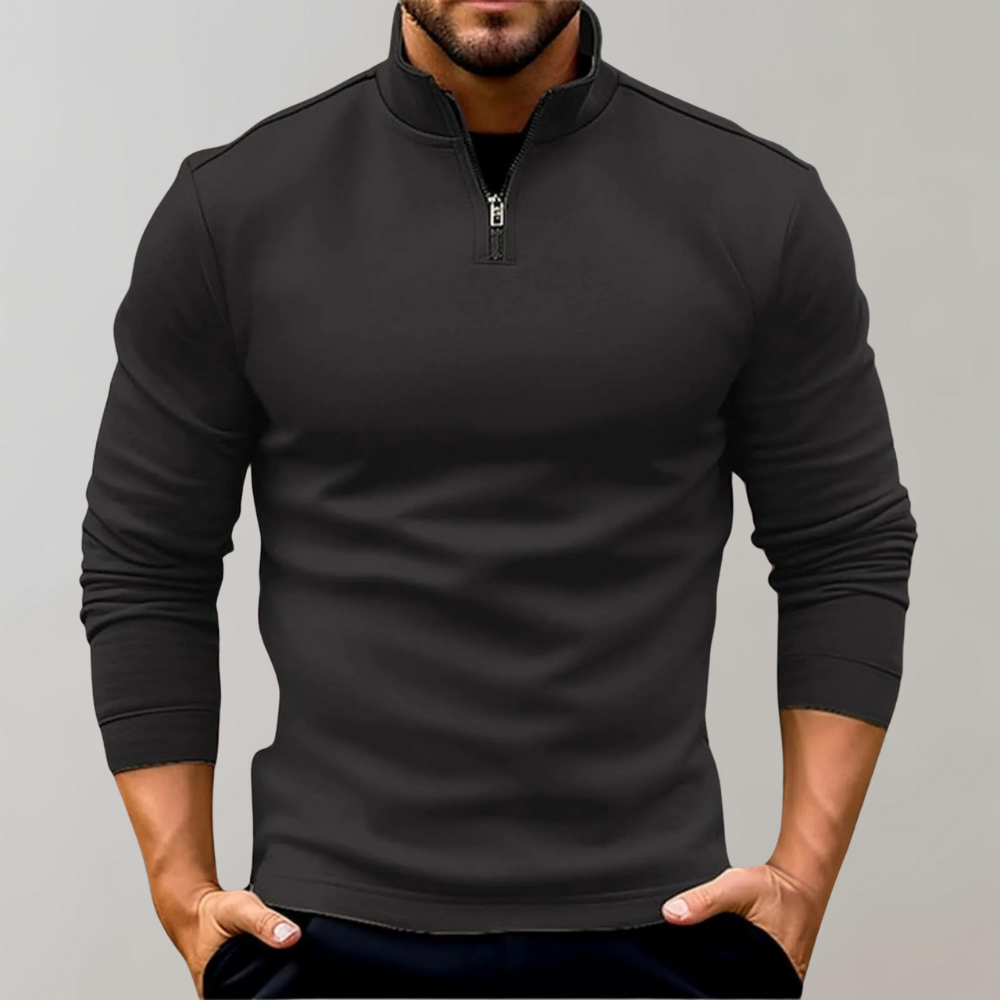 Warm men's sweater with zipper