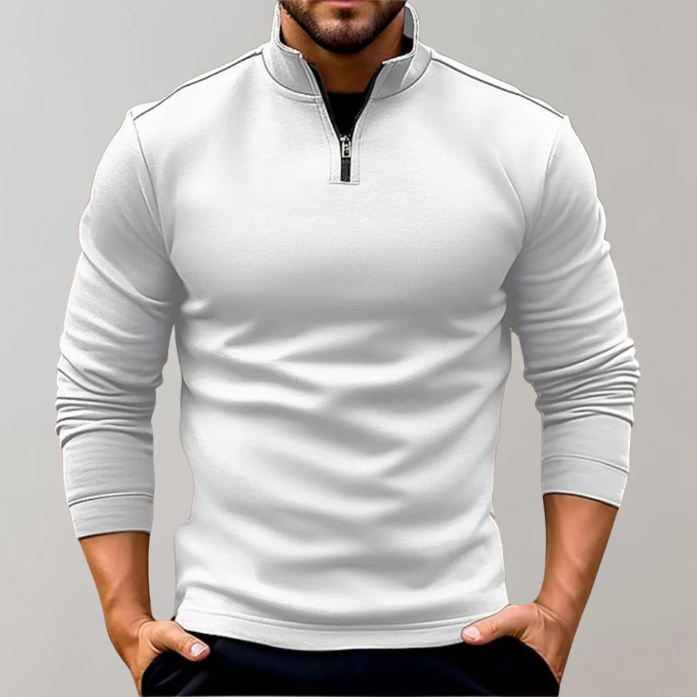 Warm men's sweater with zipper