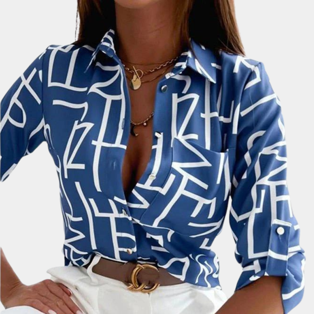 Ilaria | Women's floral print - long sleeve blouse
