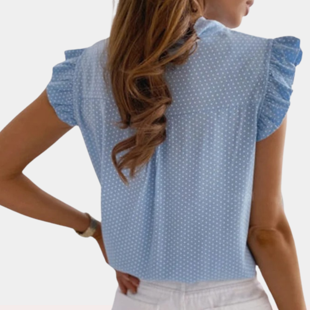 Akila | Sleeveless Shirt With Pleated Collar - Feminine & Elegant