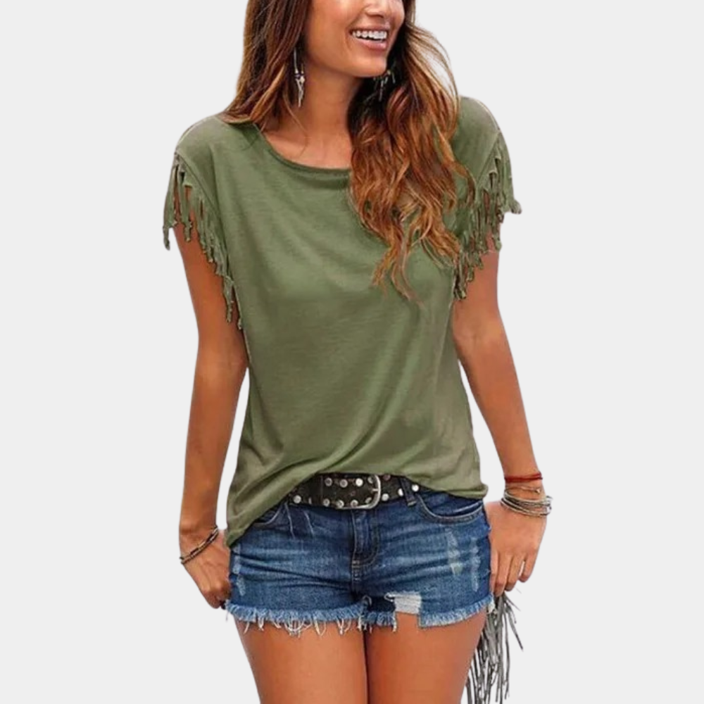 French Summer T-Shirt with Loose Fit – Mila
