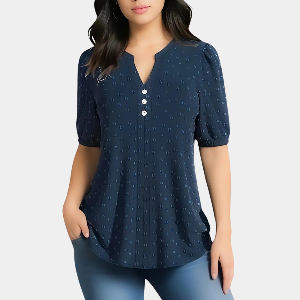 Andrea | - Women's casual patchwork lace blouse
