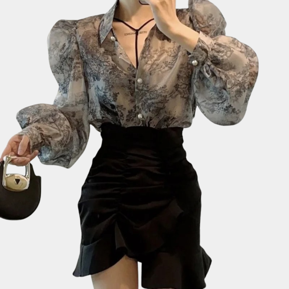 Sumathi | Women's Puff Sleeve Blouse - Elegant & Comfortable Top