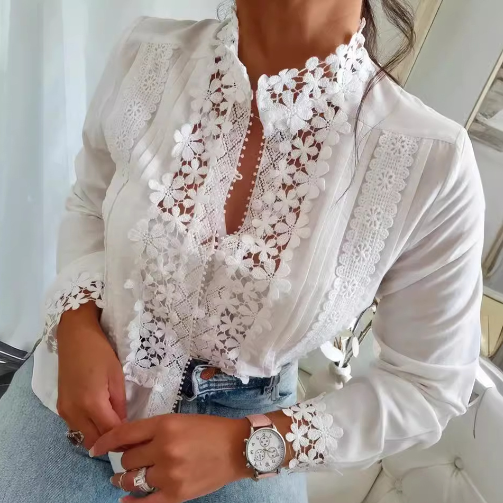 Mia | Women's floral lace - elegant blouse