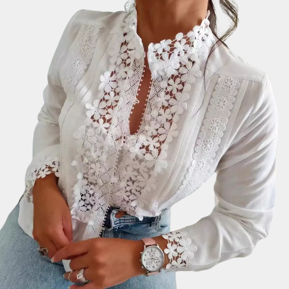Mia | Women's floral lace - elegant blouse