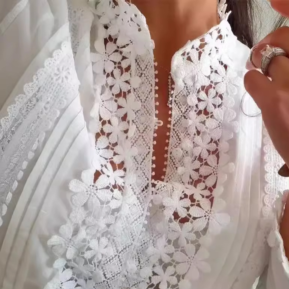 Mia | Women's floral lace - elegant blouse