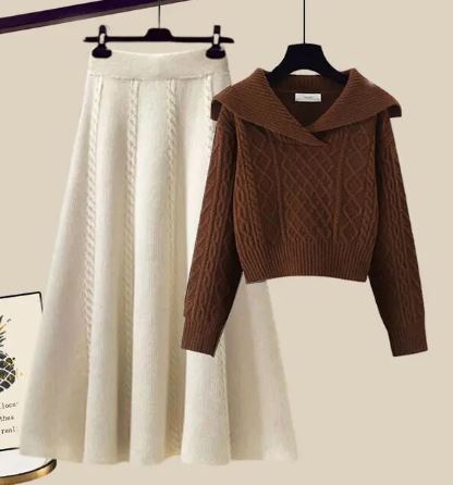 Ethel - Two-piece set consisting of knitted sweater and half skirt
