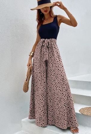 Kelly - Wide Leg Jumpsuit with Polka Dot Print