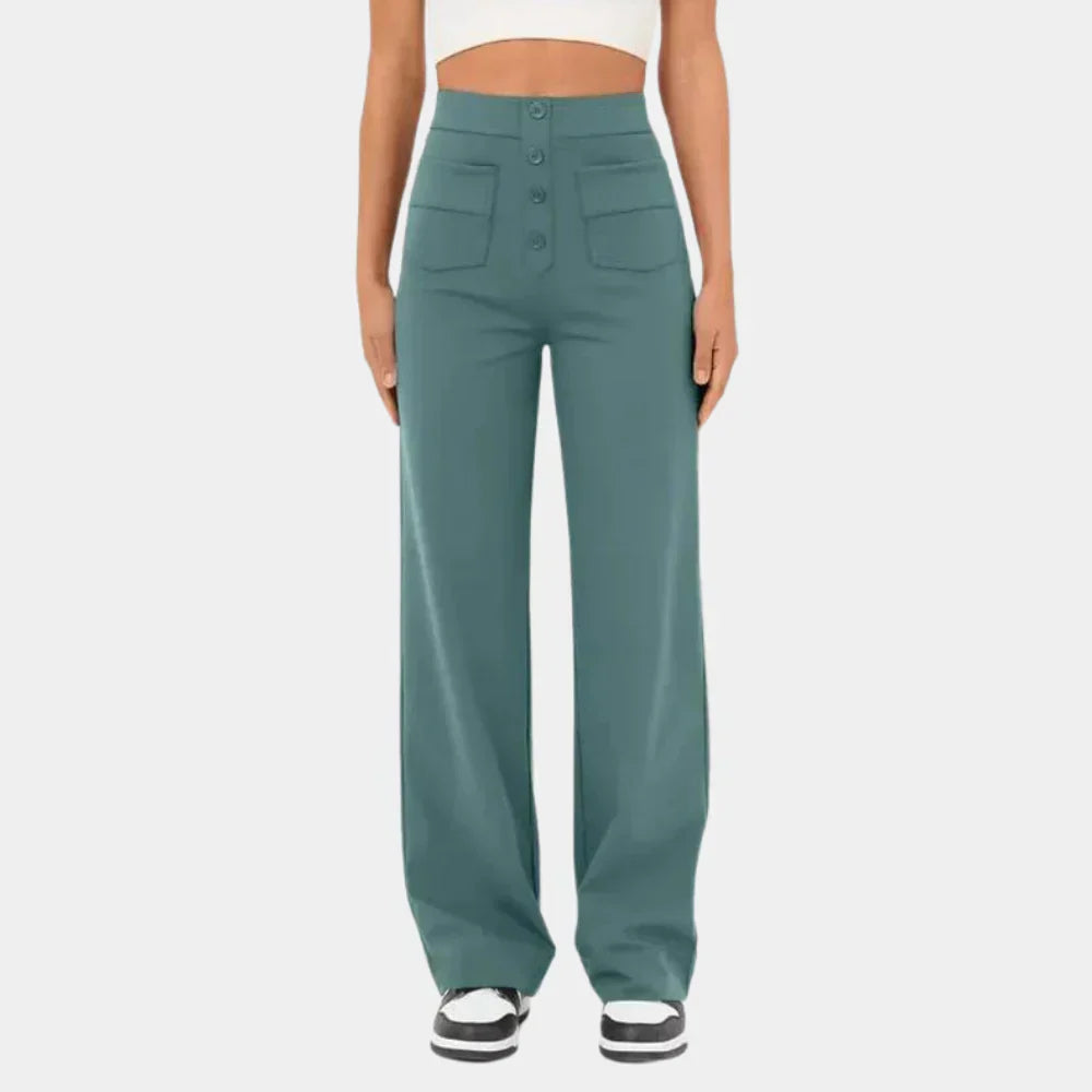High-Waisted Straight-Leg Trousers for Women