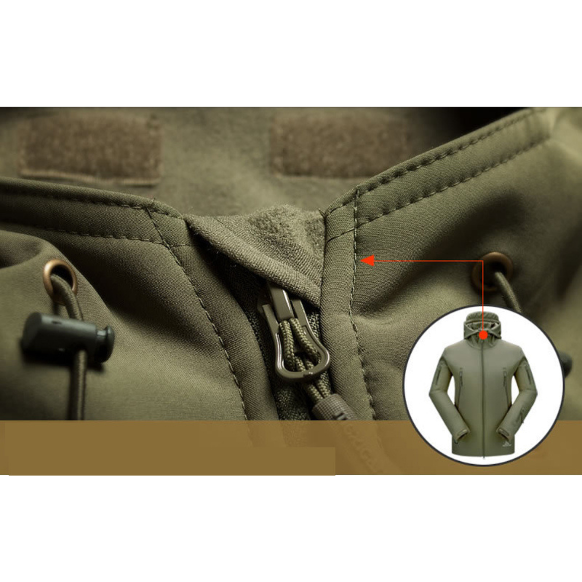 Waterproof hooded army jacket - Dawson
