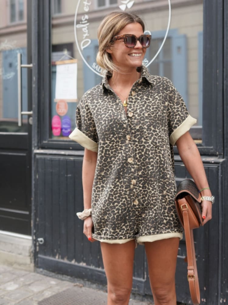 Summer Combo Shorts for Women in Leopard Print - Aurelyne