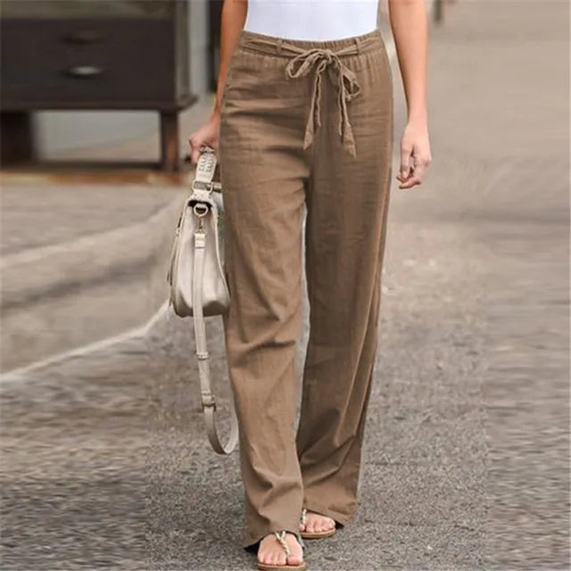Aubree - Chic Elastic Waist Trousers