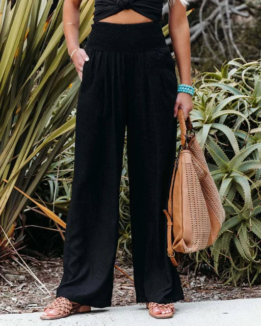 Aubrey - Wide Leg Pants with Elastic Waistband