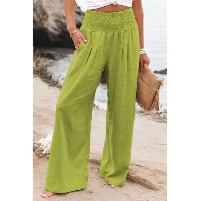 Aubrey - Wide Leg Pants with Elastic Waistband