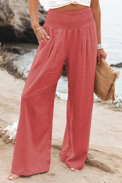 Aubrey - Wide Leg Pants with Elastic Waistband