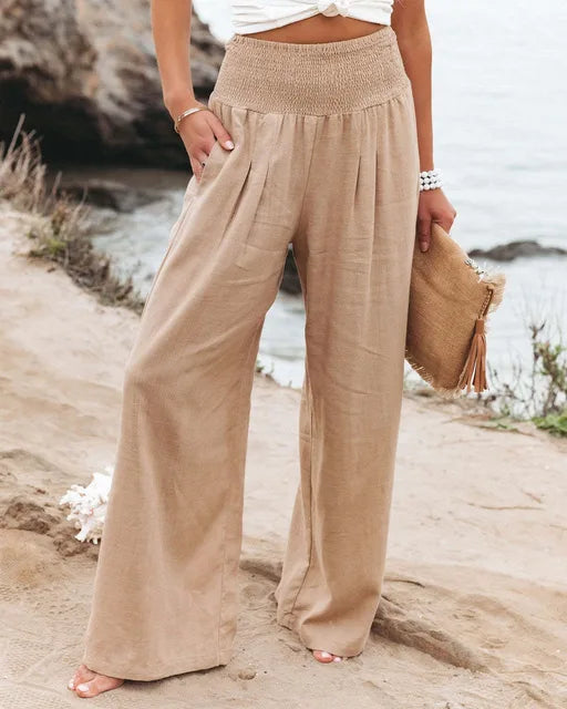 Aubrey - Wide Leg Pants with Elastic Waistband