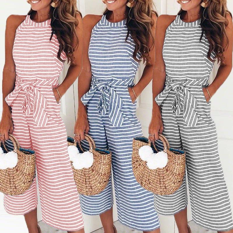 Divina - Maritime Striped Jumpsuit