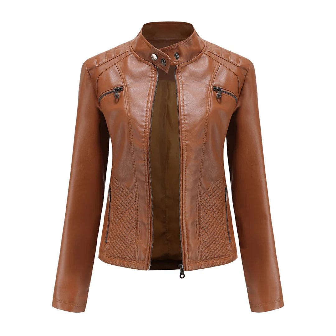 Stylish Faux Leather Women's Jacket