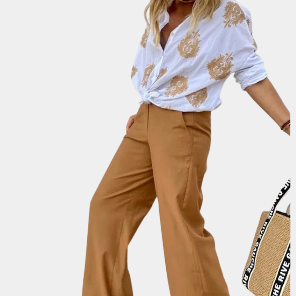 Prabha | Women's Loose V-Neck Blouse - Casual & Elegant Top