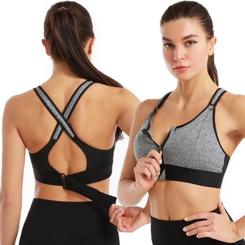 Sport Bra with Zipper & Strong Support – Mira (Buy 1, Get 1 Free)
