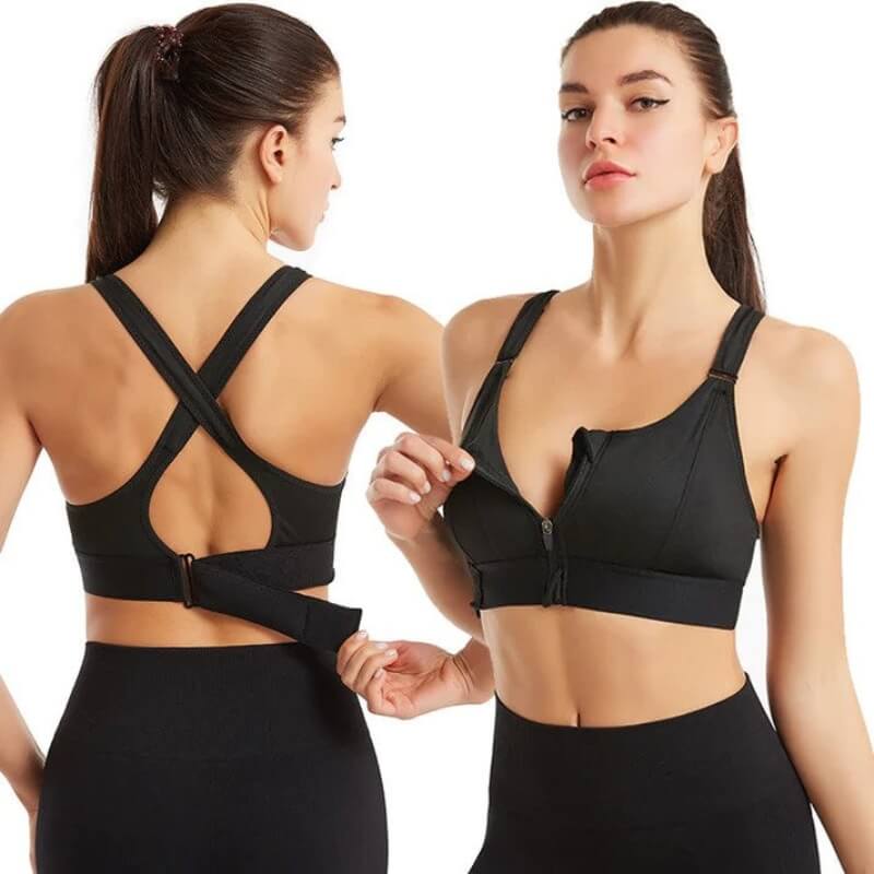 Sport Bra with Zipper & Strong Support – Mira (Buy 1, Get 1 Free)
