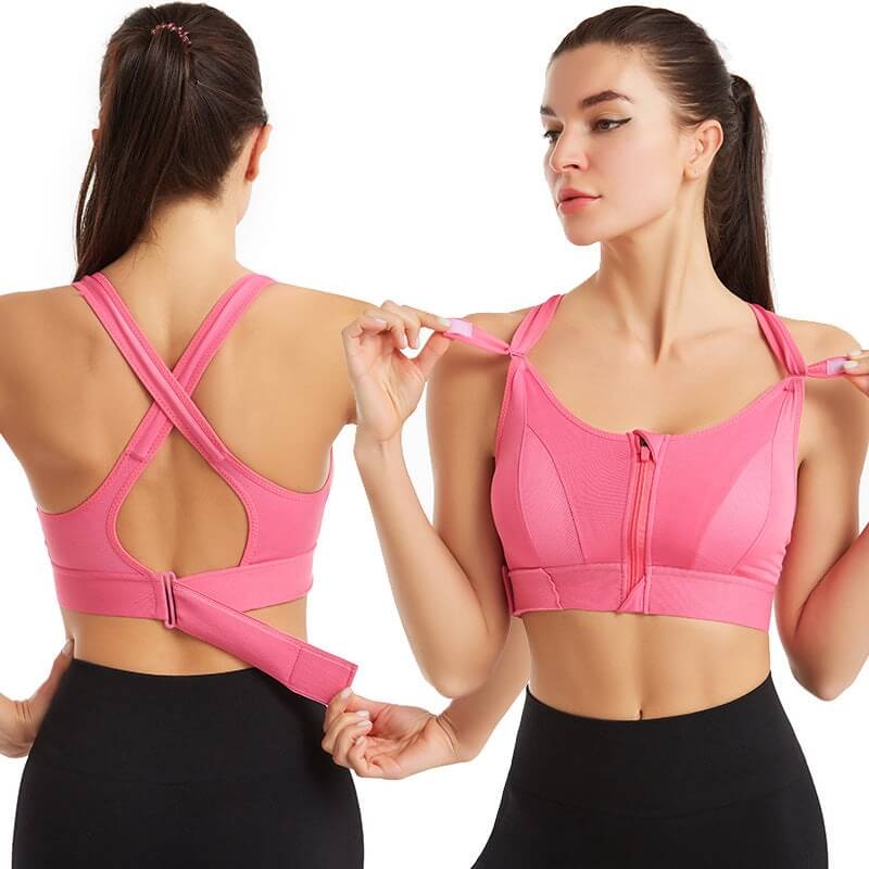 Sport Bra with Zipper & Strong Support – Mira (Buy 1, Get 1 Free)
