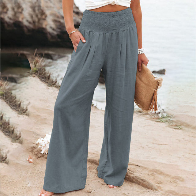 Callie - Oversized summer pants with elastic waist
