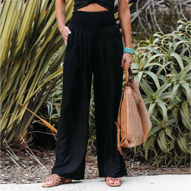 Callie - Oversized summer pants with elastic waist