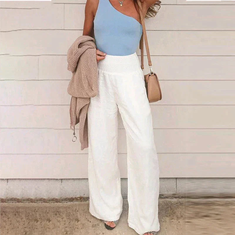 Callie - Oversized summer pants with elastic waist