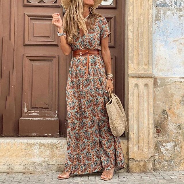 Anais - Ibiza Print Long Dress